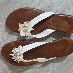 Italian Shoemakers White Floral Sandals